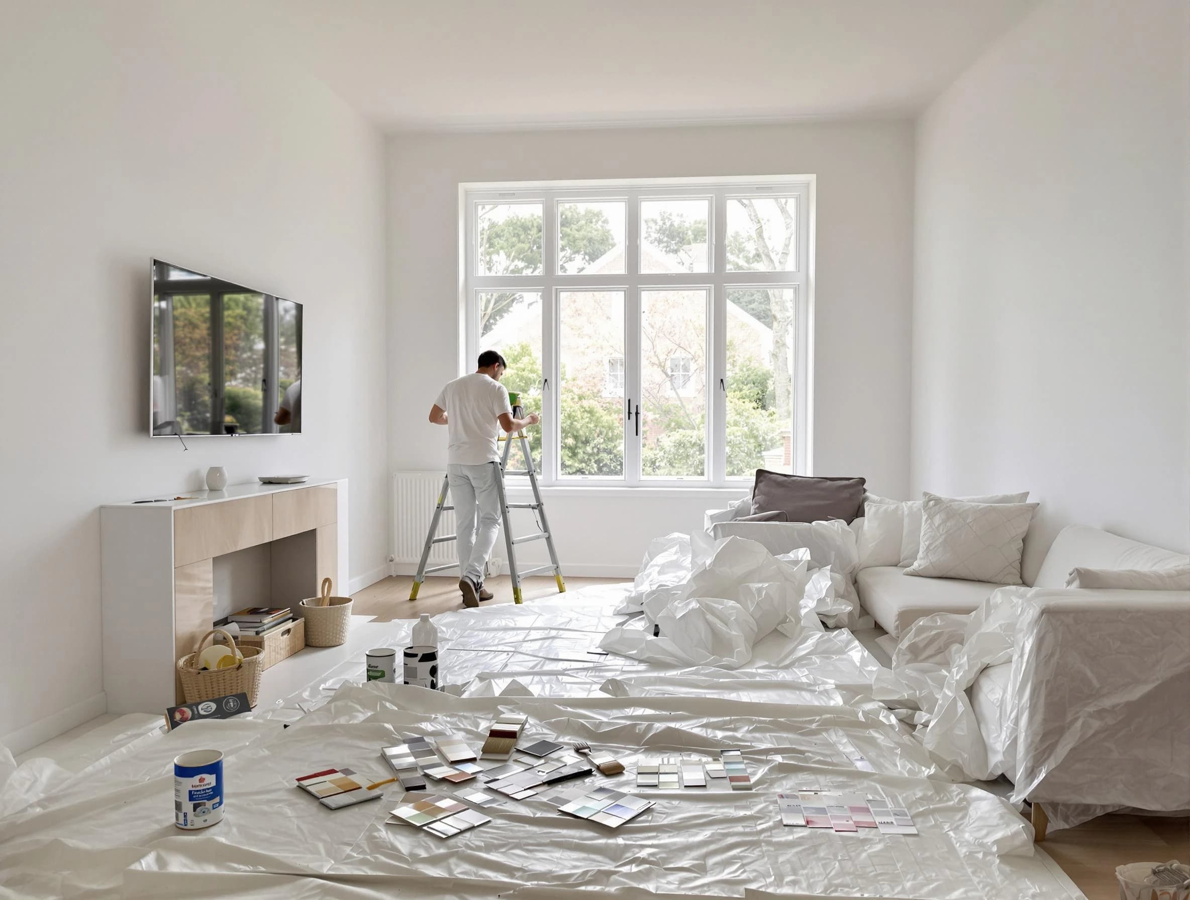 Hudson House Painters professional applying interior paint in Hudson, OH