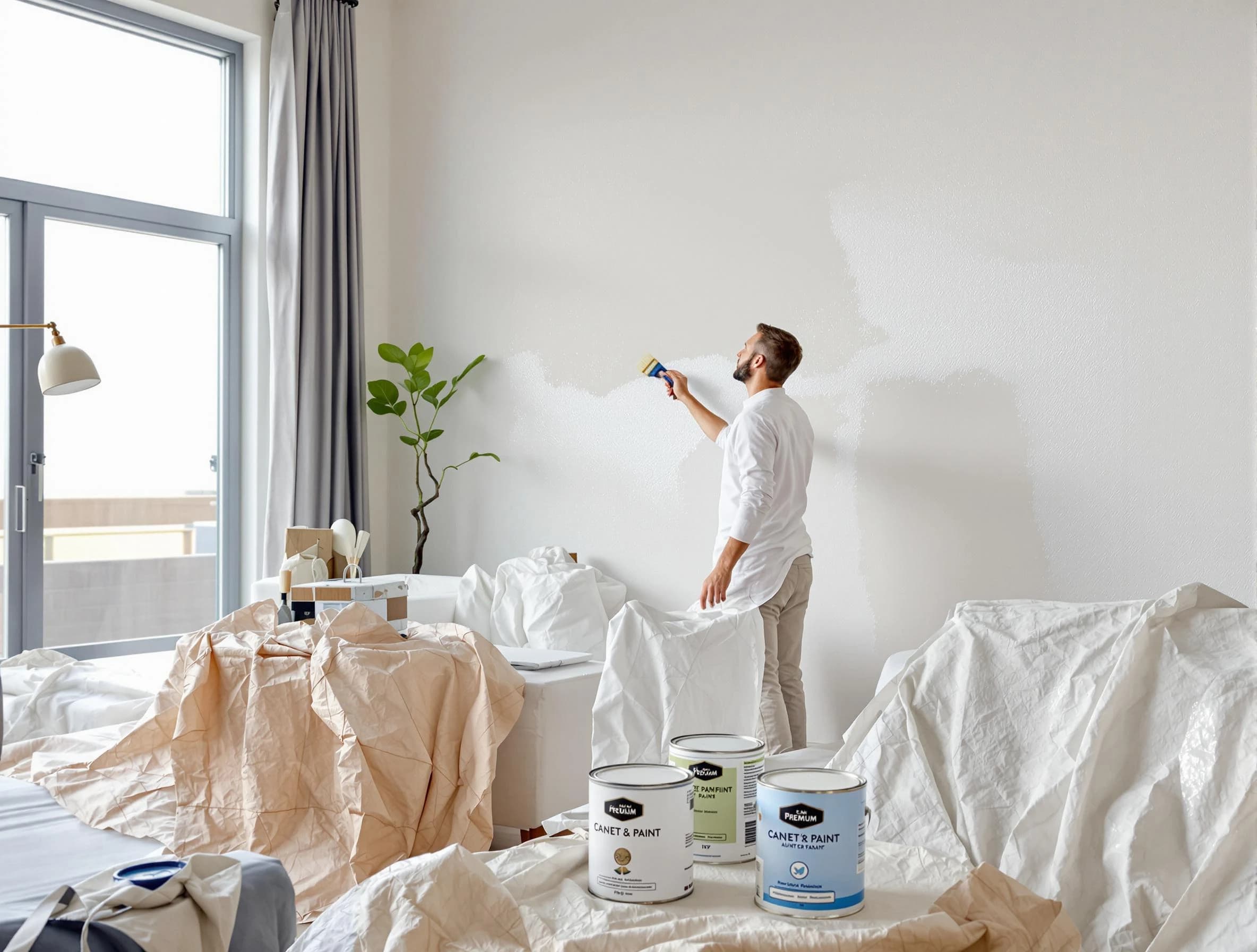 Hudson House Painters team carefully painting an interior wall in Hudson, OH